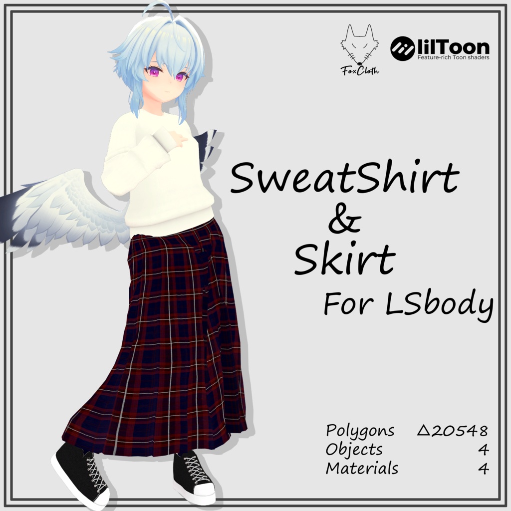 【LSbody用】 スウェットシャツ＆スカート/SweatShirt&Skirt